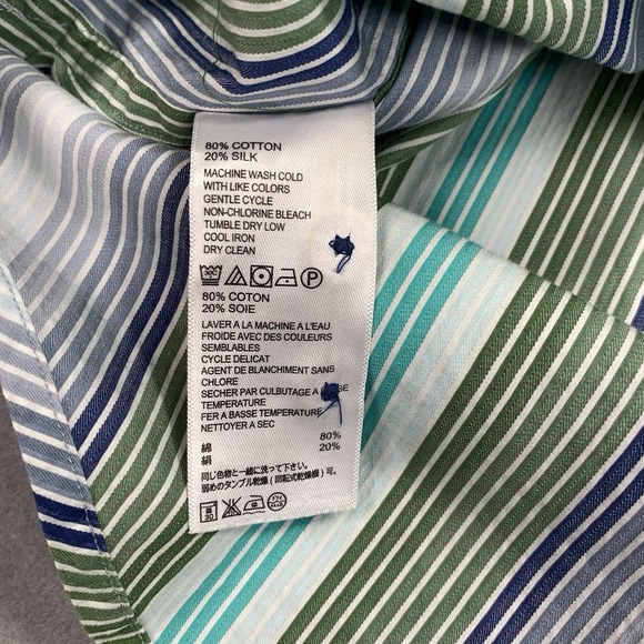 Tommy Bahama Silk Blend Stripe Button Down Shirt Mens Medium - Picture 5 of 8